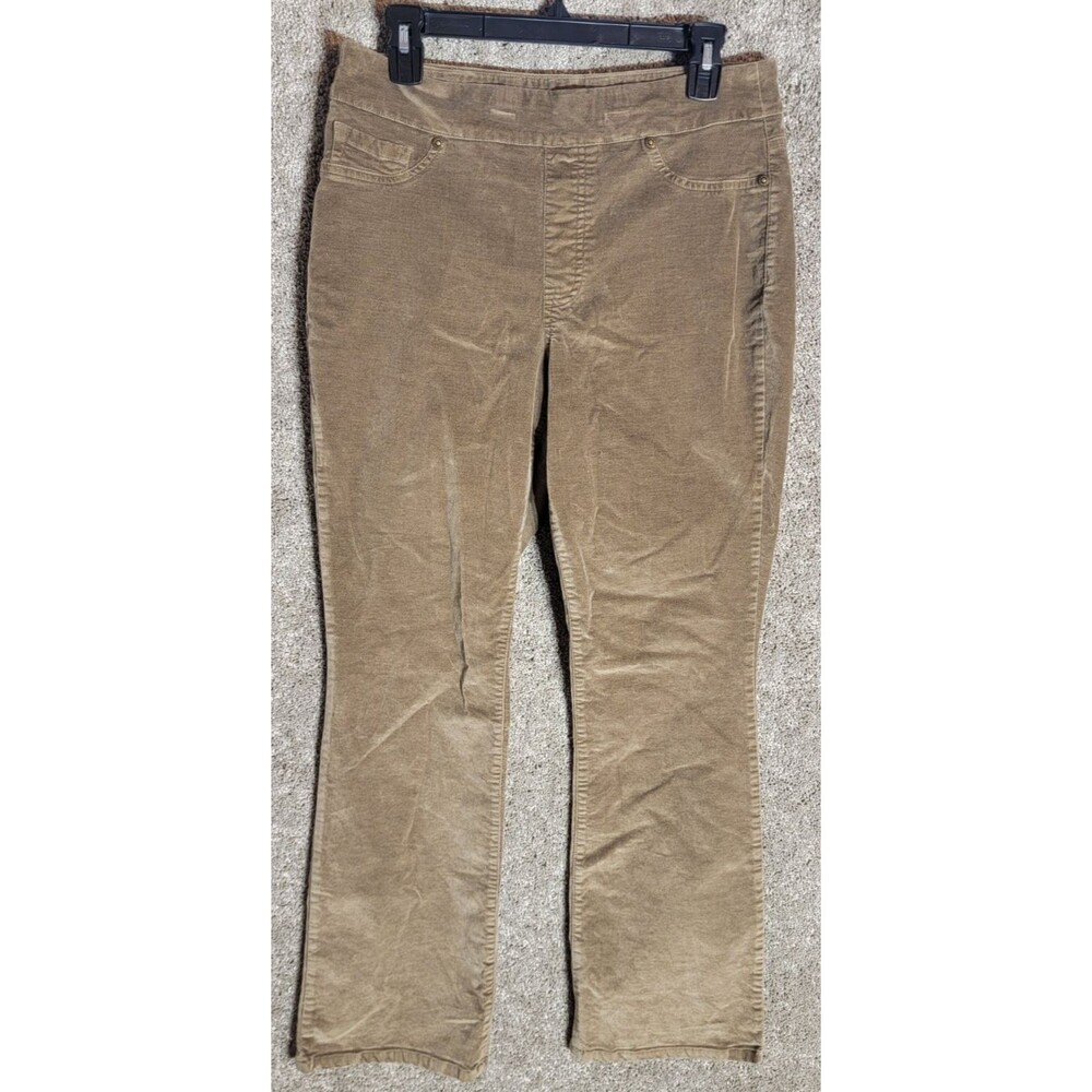 DG2 Diane Gilman Women's Khaki Suede Stretch Denim Comfort Waist Jeans Size M